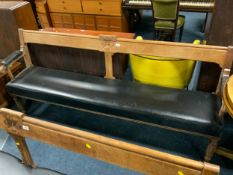 A Victorian carved upholstered bench L 202 cm