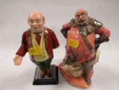 A Royal Doulton figure 'Falstaff', together with a Royal Harvey figure of Mr Pickwick (2)