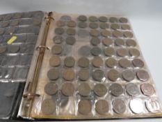 An album of British coins, farthing to crown, 19th and 20th century issues