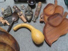 Mixed lot of African tribal art curved masks to