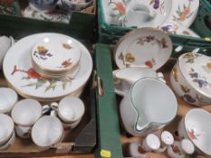 Three trays of Royal Worcester Evesham tea and dinnerware to include tureens