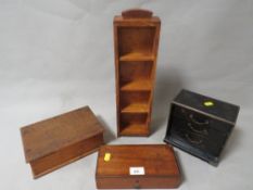 A Japanese miniature painted chest of drawers, oak glove box, mahogany Winsor and Newton artists