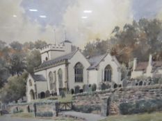 A Sidney Perrin watercolor of a church