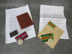 WWII ATS PAYBOOK, BADGE AND WAR MEDAL, and a female ARP defence medal, both with a sheet of