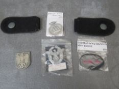 A SMALL COLLECTION OF WW2 GERMAN BADGES, to include Land Watch, Marine fund raising, signals arm