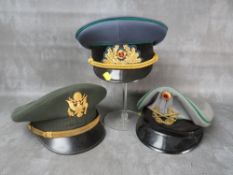 THREE OFFICERS CAPS, USA, East Germany (GDR) and West Germany (3)