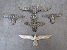 A COLLECTION OF GERMAN WW2 TYPE EAGLE BADGES (Copies)