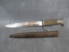 A WW2 GERMAN DRESS BAYONET, with antler grips, A/F