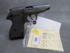 A HUNGARIAN MODEL OF THE WALTHER P.P.K. 9mm PISTOL, circa 1929, serial number BA1348, deactivated