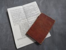 STAFFORDHSIRE / BURTON ON TRENT INTEREST, 1765 pocket account book, attributed to Reverend Dr