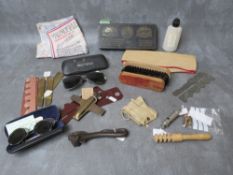 A BOX OF MILITARY INTERST COLLECTABLES, to include a WWI era Colonies chocolate tin, Bully beef