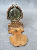 A LEONIDAS GSTP MILITARY POCKET WATCH A/F, marked N1572, in a carved wooden folding stand