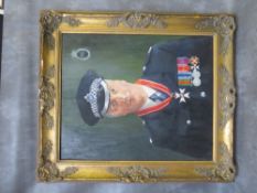LOCAL INTEREST - OIL ON CANVAS PORTRAIT OF STAFFORDSHIRE POLICE CHIEF MR JOHN MELLOR, in uniform,