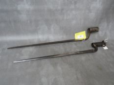 A BROWN BESS SOCKET BAYONET, and one other early socket bayonet (2)