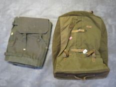 A GERMAN OFFICERS VALISE CIRCA WWII, a pair of WWI German gaiters and military back pack