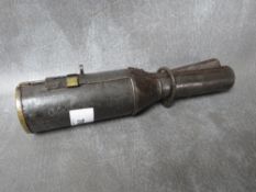 A WW1 RUSSIAN MODEL 114 LANTERN GRENADE (INERT- DEACTIVATED), of sheet steel construction with brass