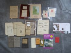 A SMALL FRAME OF ARP DOCUMENTS, and a collection of military interest ephemera booklets, to