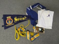 A ROYAL YACHT SHIRT, a HMS Speaker pennant, US navy shoulder board etc