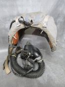 AN R.A.F FLYING HELMET RF 22C/1729, dated 1960, size 1, fitted with harness Mk4 6D/2308
