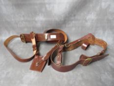 TWO BRITISH ARMY OFFICERS SAM BROWNE BELTS, dated 1939 amd made in Walsall (2)