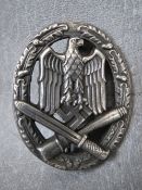 A WWII GERMAN GENERAL ASSAULT WAR BADGE. maker JFS