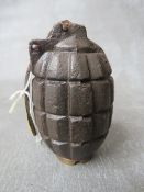 A WWI MILLS BOMB No.5, by Falkirk, dated 1915 (Inert)