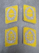 TWO PAIRS OF WW2 LUFTWAFFE OFFICERS COLLAR TABS, yellow ground