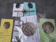 A COLLECTION OF WW2 GERMAN PINS & BADGES, to include a sports pin, combat badge pins etc., along