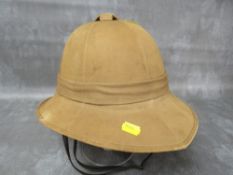 BRITISH ARMY TYPE PITH HELMET, indistinct marks to sweat band