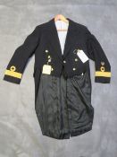 A ROYAL NACY COMMANDERS TAILCOAT & WAISTCOAT, with bullion thread detail