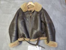 A POST WAR IRVIN SHEEPSKIN FLYING JACKET