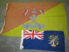AN IX-XII LANCERS FLAG, Queens crown, 163 x 94 cm, together with another flag (2)