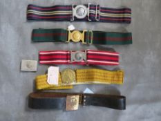 A GROUP OF MILITARY RELATED BELTS, to include WRAC, QARANC, Bulgarian (2) Army, Spanish Civil War