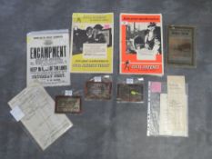 THREE SMALL METAL ARP BUNKER SIGNS FOR VALVES & SWITHCES, two Civil Defence 1950s posters and a