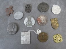 A COLLECTION OF THIRD REICH DAY BADGES, brass, aluminium and plastic types (12)