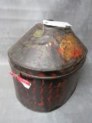 A 19TH CENTURY GIEVES METAL BOX, with brass makers label to front, painted name details 'J.H.