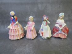 A ROYAL DOULTON 'BABIE' FIGURINE HN1679, 'Tinkle Bell' figure HN1677, 'Biddy' figure HN1513 and '
