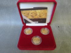 VICTORIA ROYAL MINT 'SOVEREIGN PORTRAIT COLLECTION' THREE PIECE SET, sovereigns dated 1877 (