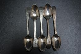 A COLLECTION OF SIX ASSORTED HANOVARIAN STYLE TABLE SPOONS, various dates and makers to include a