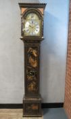 A 19TH CENTURY CHIOISERIE LONG CASE CLOCK BY WILLIAM WRIGHT LONDON, the 8 day movement striking on a