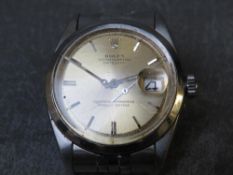 ROLEX - AN OYSTER PERPETUAL DATEJUST SUPERLATIVE CHRONOMETER OFICCIALLY CERTIFIED STAINLESS STEEL