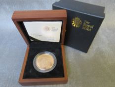 QEII 2011 GOLD PROOF FIVE POUND COIN, in case of issue with COA