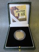 QEII ABOLITION OF SLAVERY 2007 GOLD PROOF TWO POUNDS, in case of issue with COA