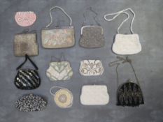A COLLECTION OF EARLY TO MID 20TH CENTURY VINTAGE EVENING BAGS, various styles and periods,