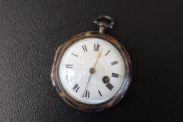 AN ANTIQUE TORTOISESHELL POCKET WATCH BY EDW TOMLIN - LONDON, numbered 6011 and engraved 'Roy
