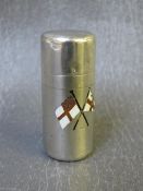 A SAMPSON MORDAN SILVER AND ENAMEL SCENT BOTTLE, H 5 cm