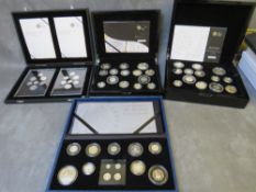 QEII ROYAL MINT SILVER PROOF COIN SETS, 2006, 2008, 2010 and 2011, in cases of issue with COA's