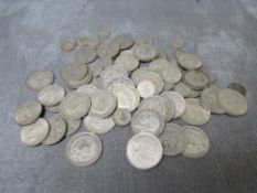 A BAG OF MAINLY PRE 47 SILVER COINS, 6d - half crown