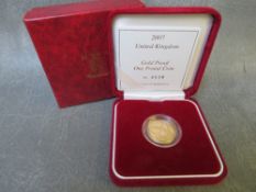 QEII BRITISH BRIDGES 2007 GOLD PROOF ONE POUND COIN, in case of issue with COA