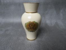 A MOORCROFT MACINTYRE BURSLEM COMMEMORATIVE VASE, King George V & Queen Mary, printed marks, H 10.